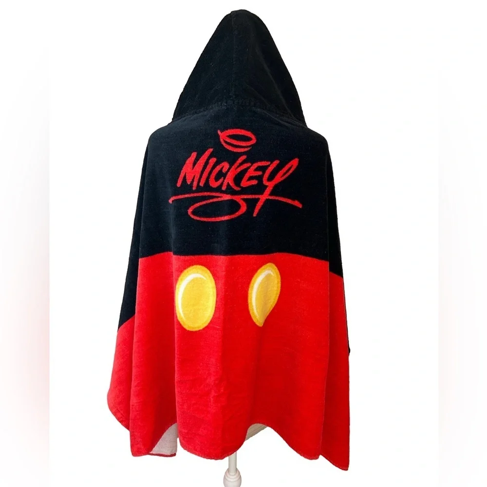 Kid’s Disney Parks Mickey Mouse hooded poncho towel coverup beach pool bath OS